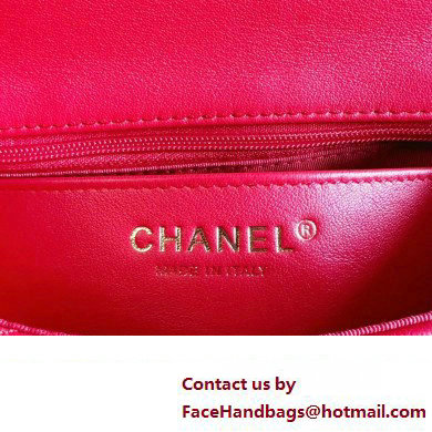 Chanel Lambskin  &  Gold-Tone Metal Badges Mini Flap Bag AS4274 Red 2023